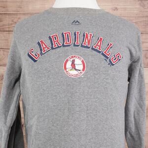 St. Louis Cardinals Shirt Mens Large MLB Baseball Crewneck Pullover Majestic